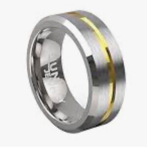 NEW Men’s Nuni Tungsten 2-tone Ring Wedding Band 8mm Polished Comfort Fit Size 9